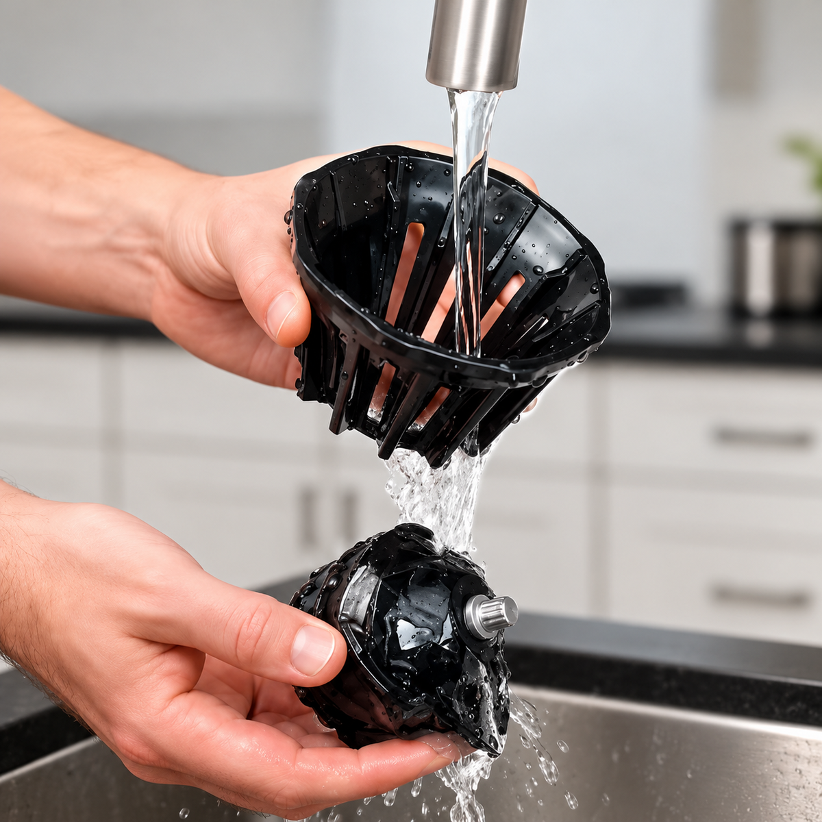 Nettoyage des pièces de l’extracteur sous l’eau